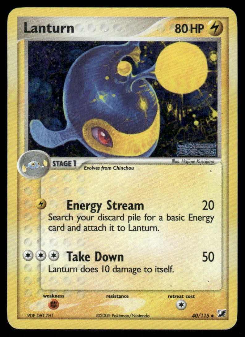 Pokemon Cards Lanturn 40/115 Unseen Forces Uncommon LP0