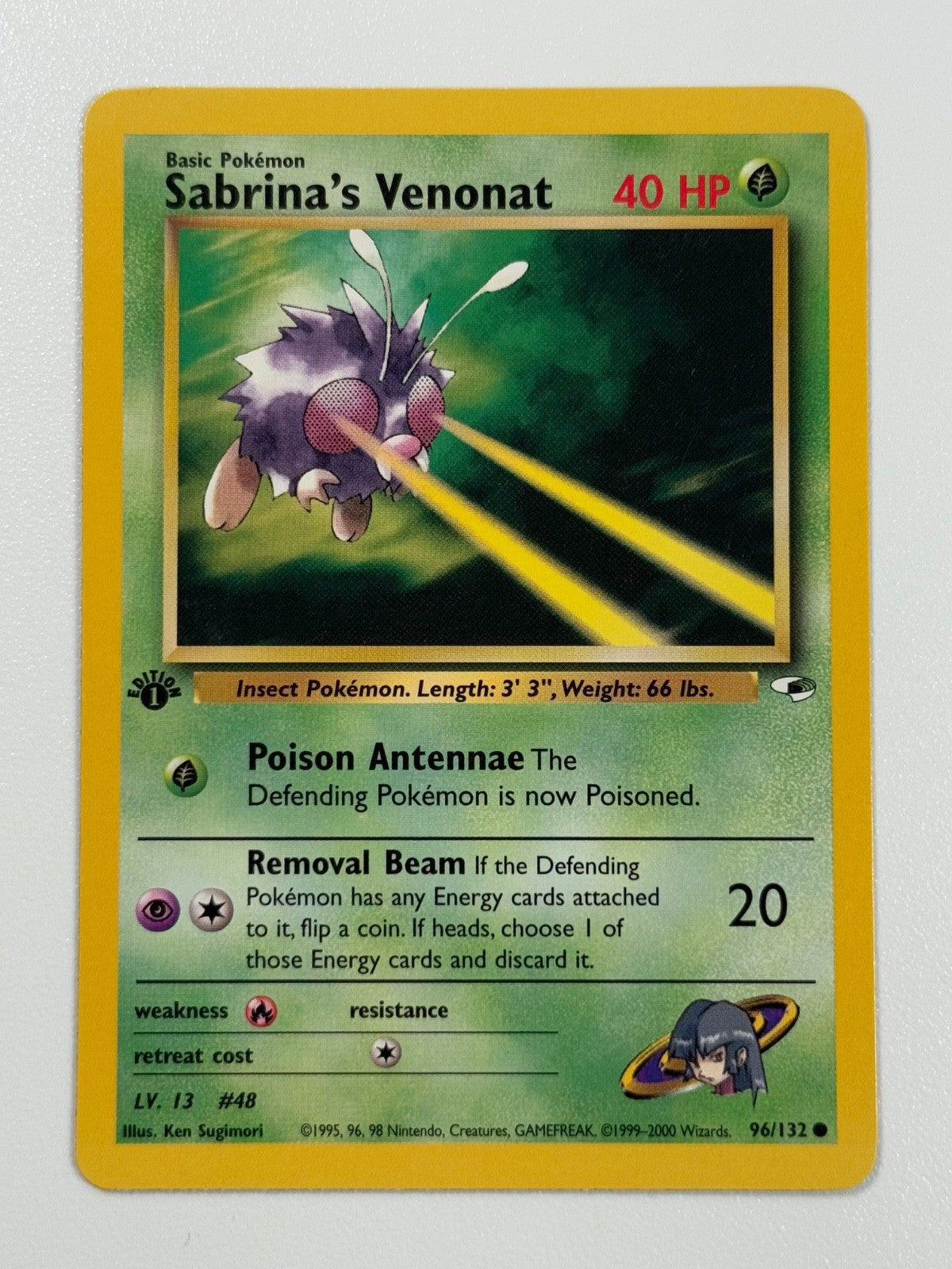 Pokémon Cards Sabrina's Venonat 96/132 1ST EDITION Gym Heroes WOTC Common0