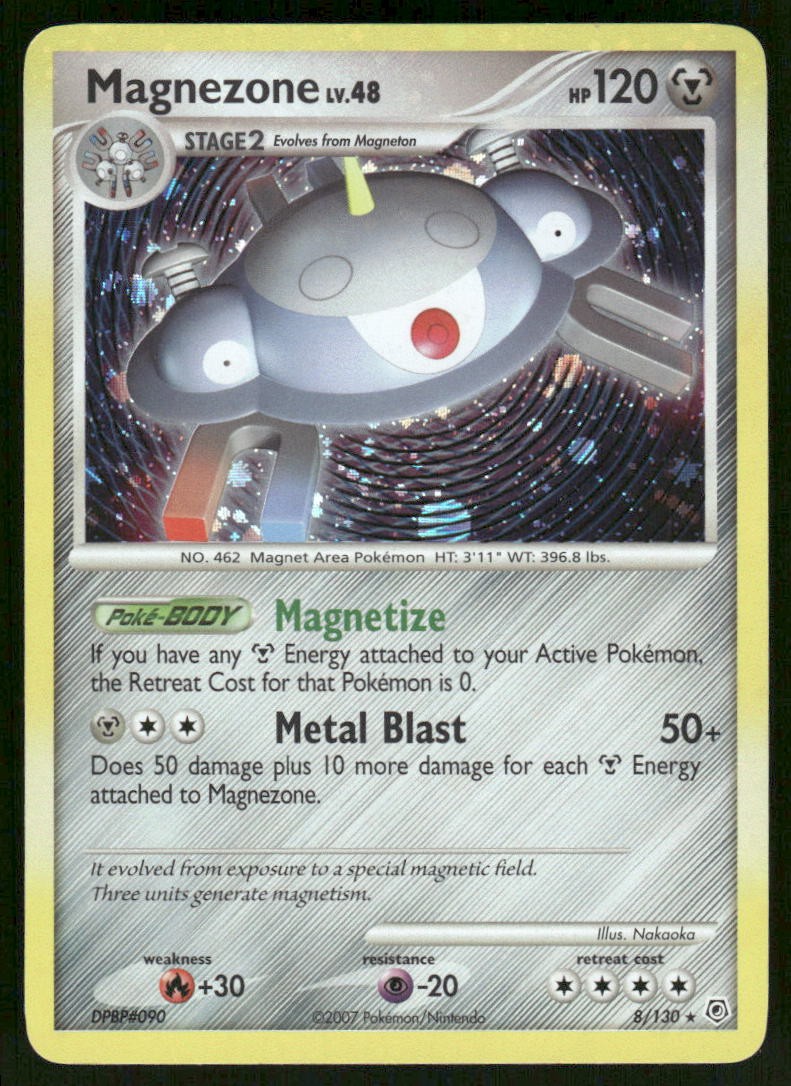 Pokemon Cards Magnezone 8/130 Diamond & Pearl Holo Rare NM *20