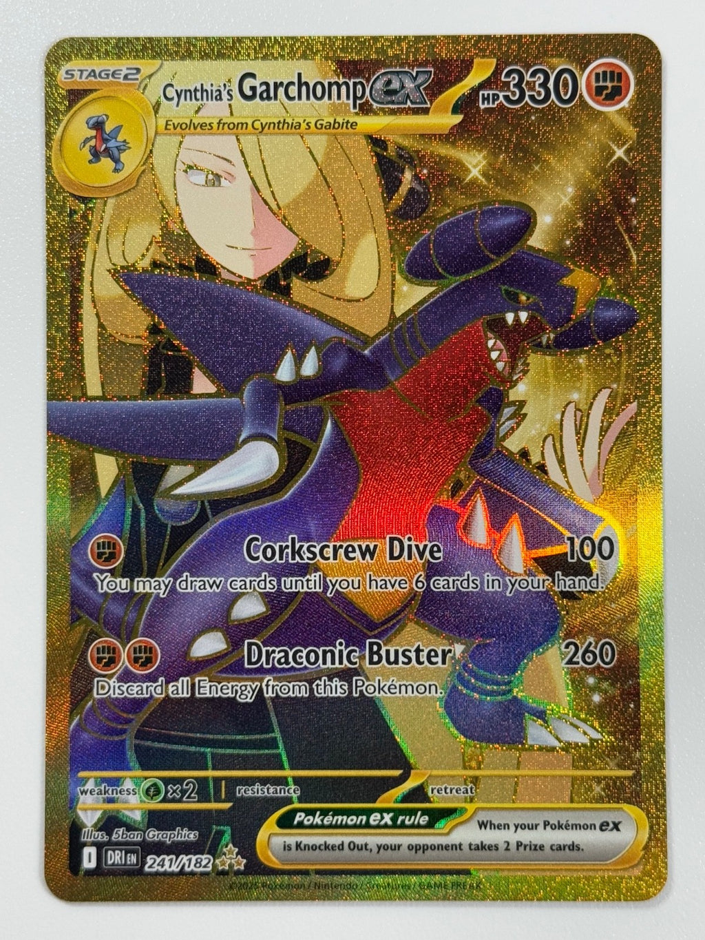 Pokémon Cards Cynthia's Garchomp ex 241/182 Destined Rivals Scarlet & Violet0