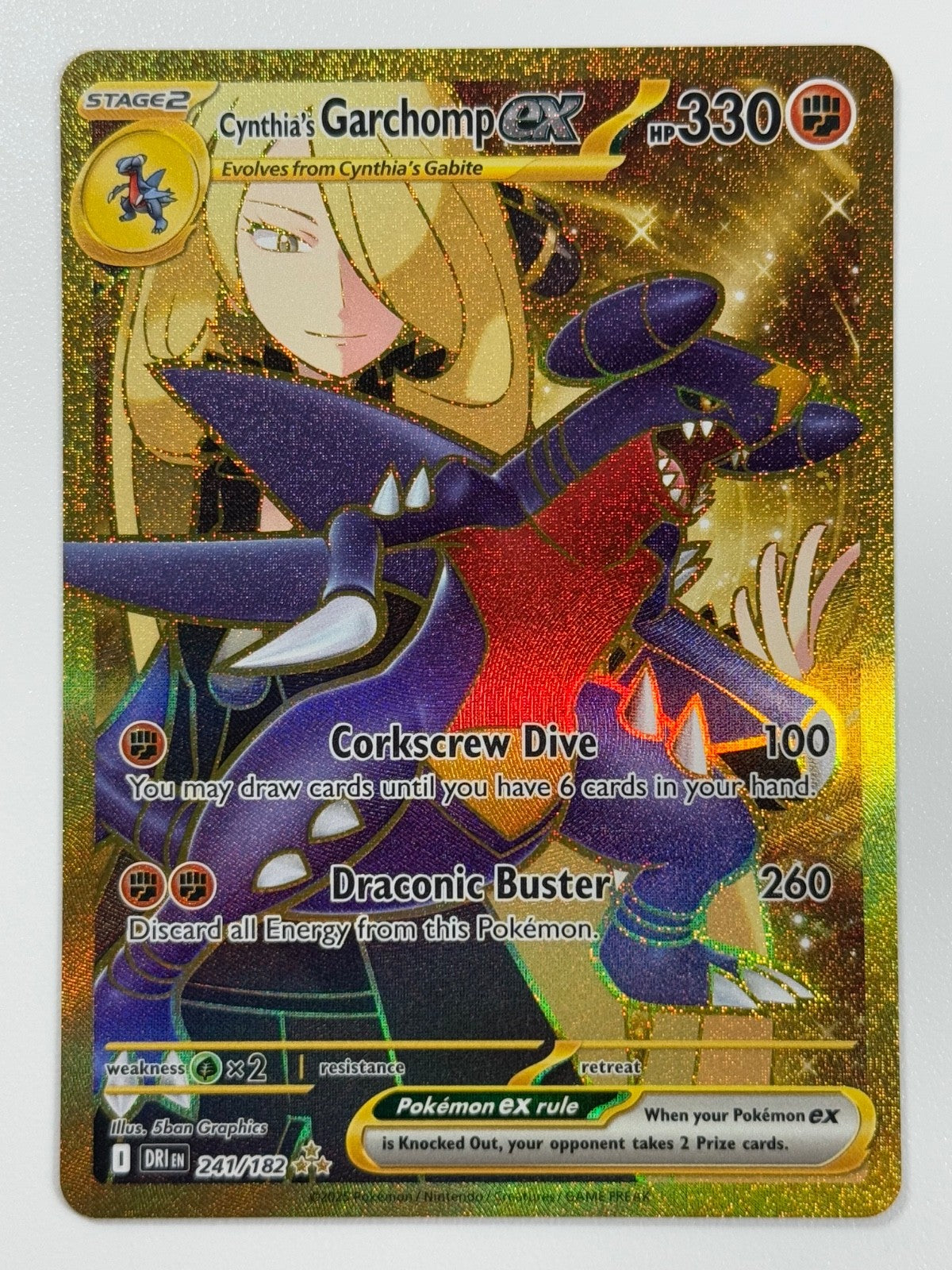 Pokémon Cards Cynthia's Garchomp ex 241/182 Destined Rivals Scarlet & Violet0