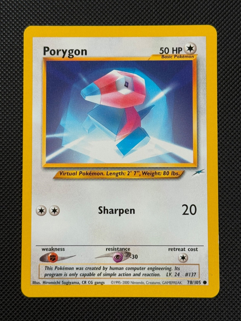 Porygon 78/105 REGULAR Pokémon Card WOTC Neo Destiny Unlimited Common0