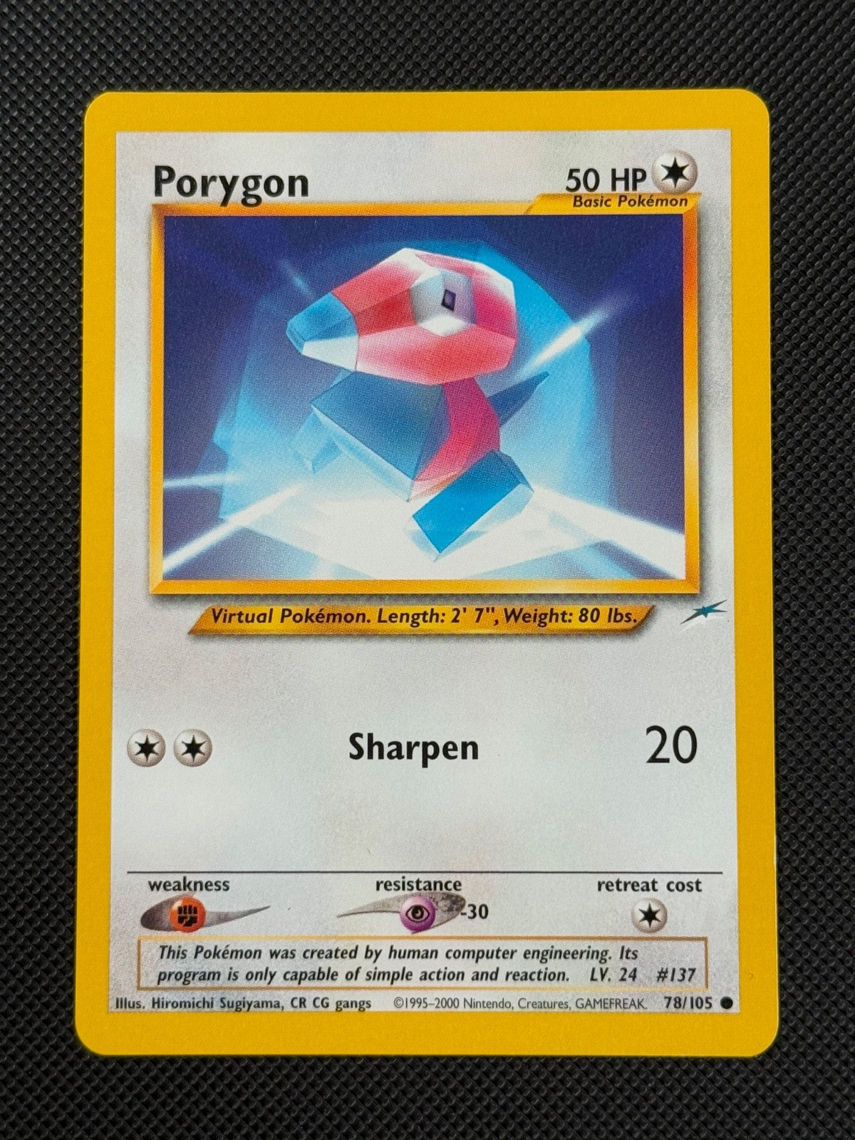 Porygon 78/105 REGULAR Pokémon Card WOTC Neo Destiny Unlimited Common0