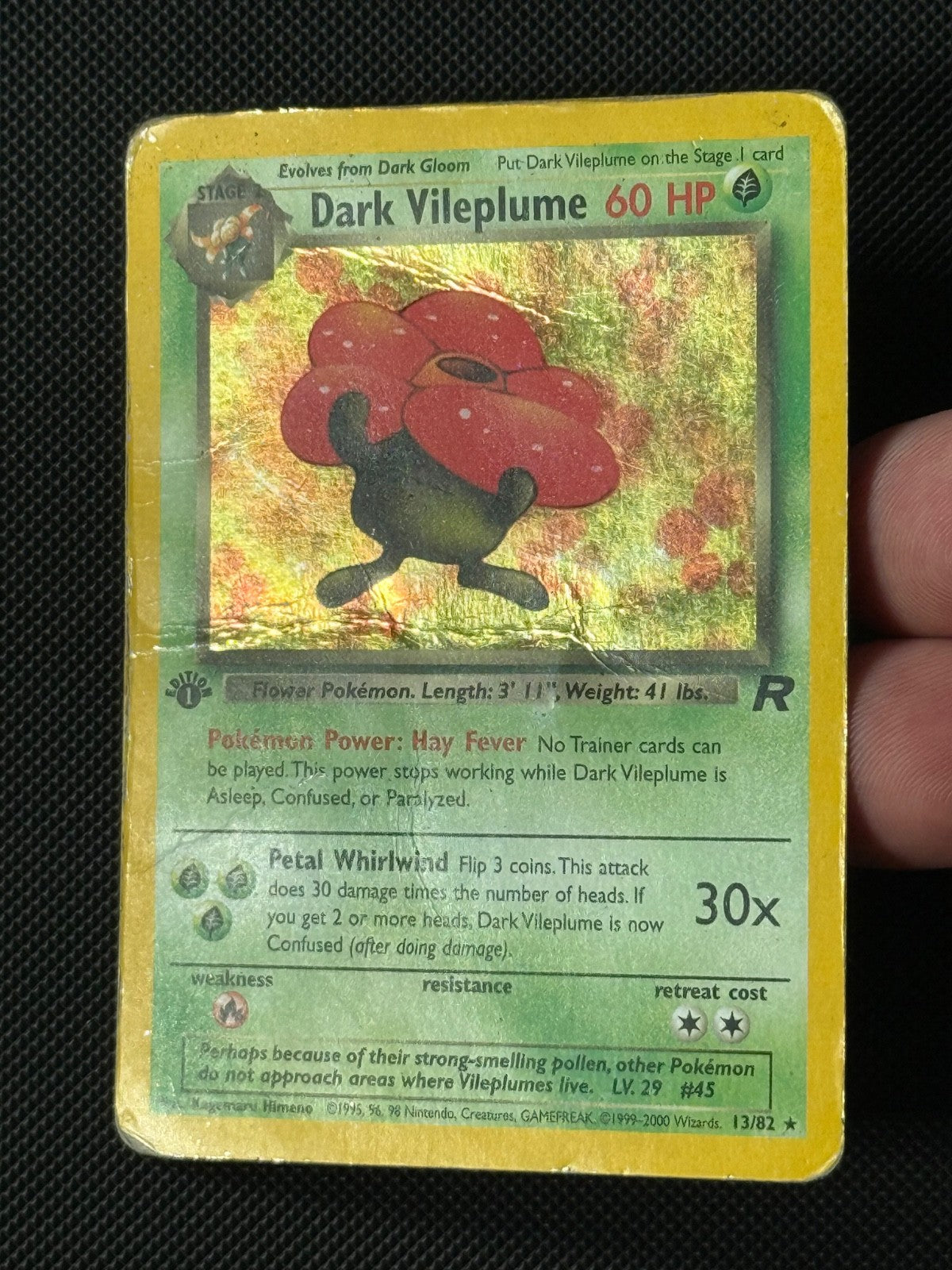 Dark Vileplume 13/82 1st Edition Pokémon Card Team Rocket Holo Rare1