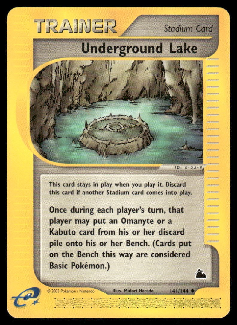 Pokemon Cards Underground Lake 141/144 Skyridge WOTC Uncommon NM0