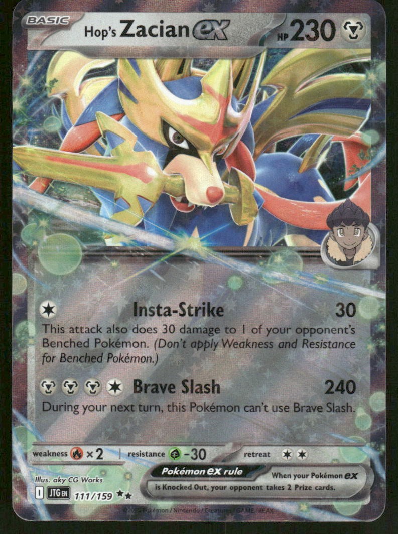 Pokemon Cards Hop's Zacian ex 111/159 Journey Together Double Rare NM *20