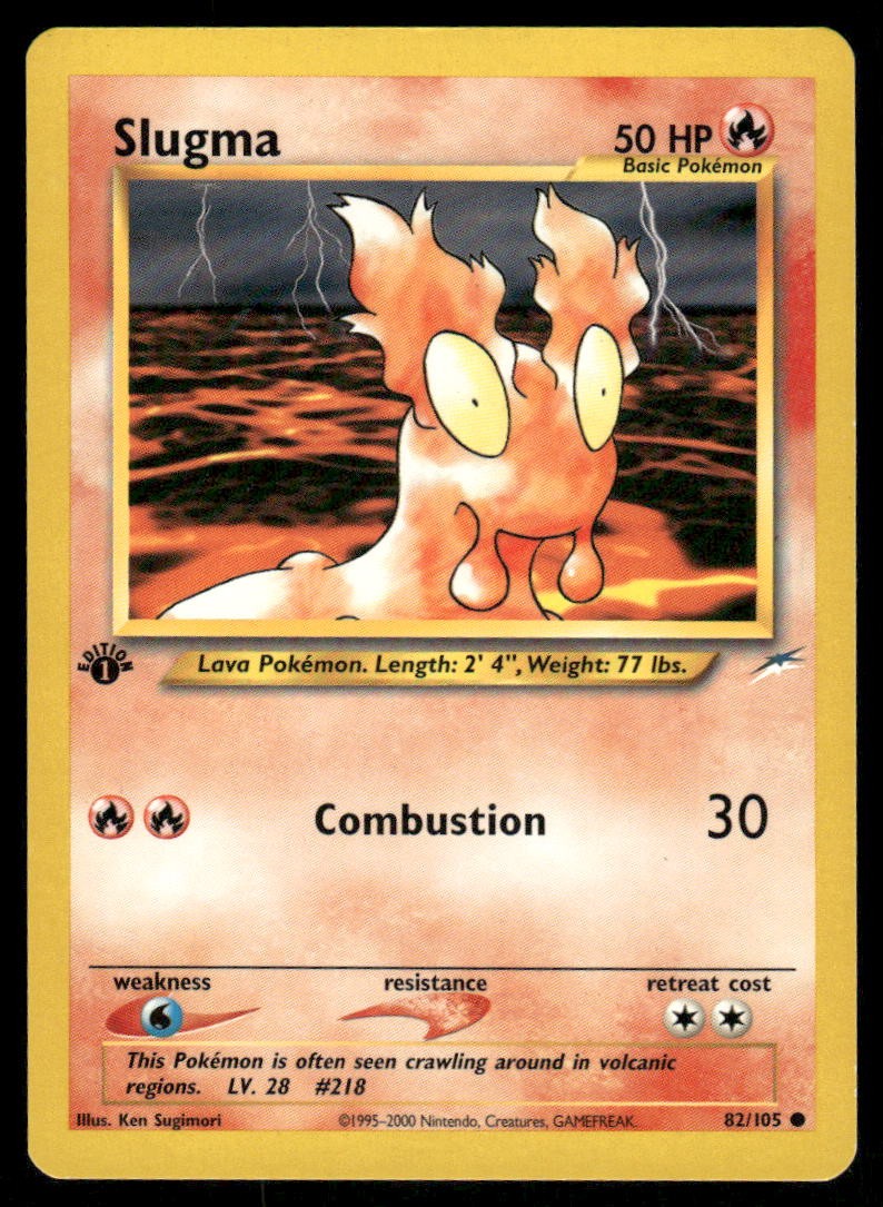 Pokemon Cards Slugma 82/105 1st Edition Neo Destiny WOTC Common LP0