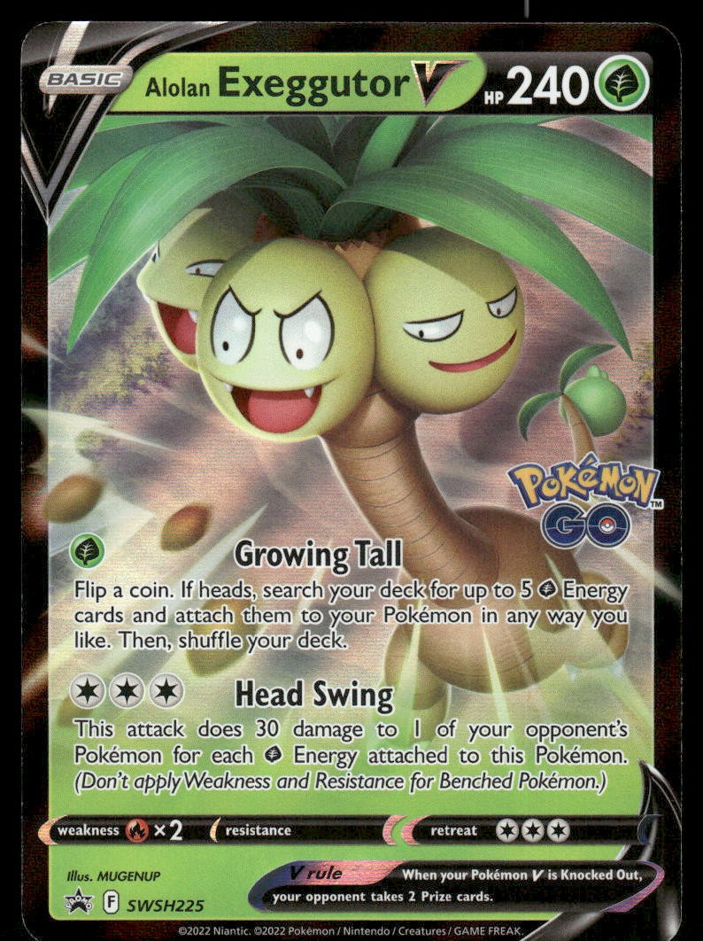 Pokemon Cards Alolan Exeggutor V SWSH225 SWSH Black Star Promo NM0