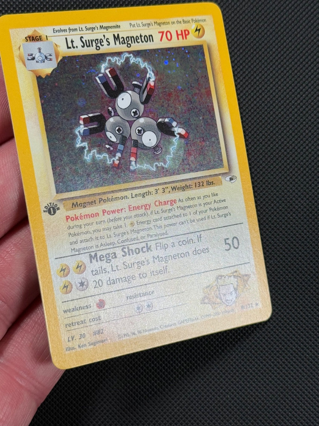 Pokémon Cards Lt. Surge's Magneton 8/132 1ST EDITION Gym Heroes WOTC Holo Rare3