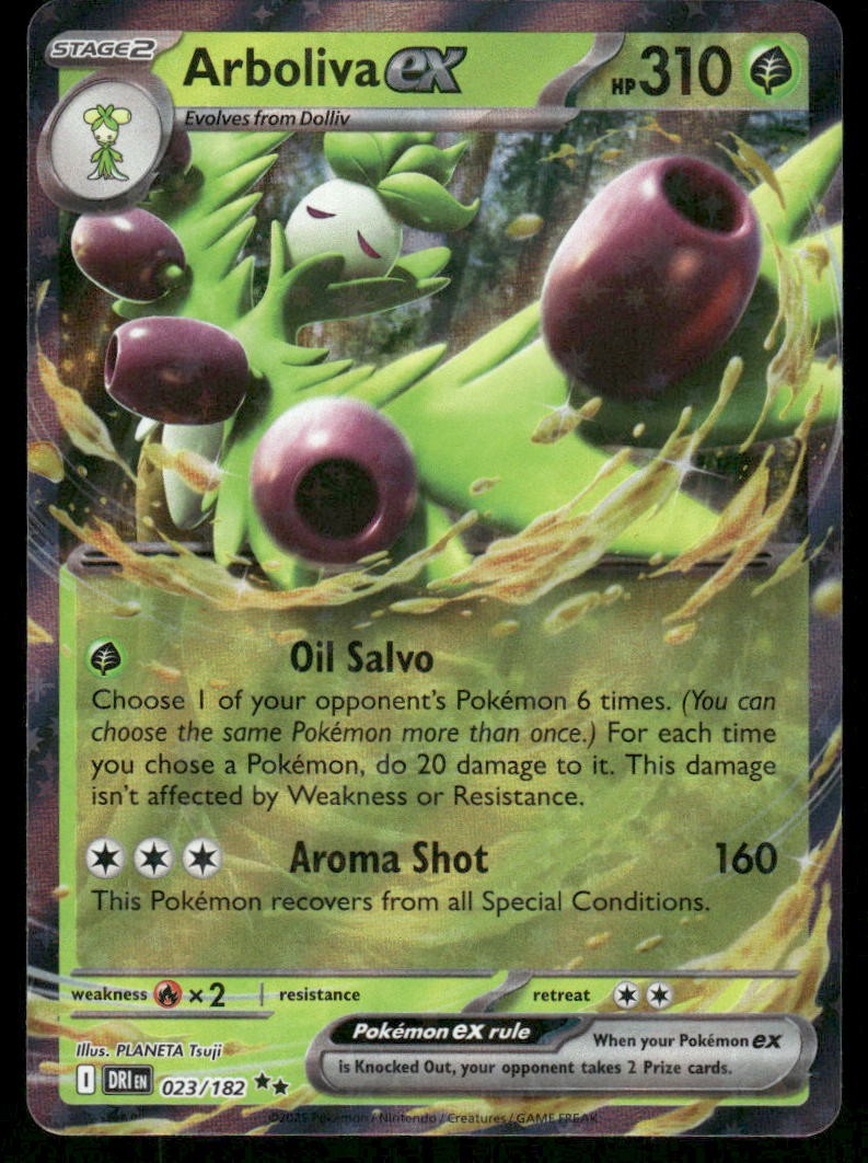 Pokemon Cards Arboliva ex 023/182 Destined Rivals Double Rare NM0