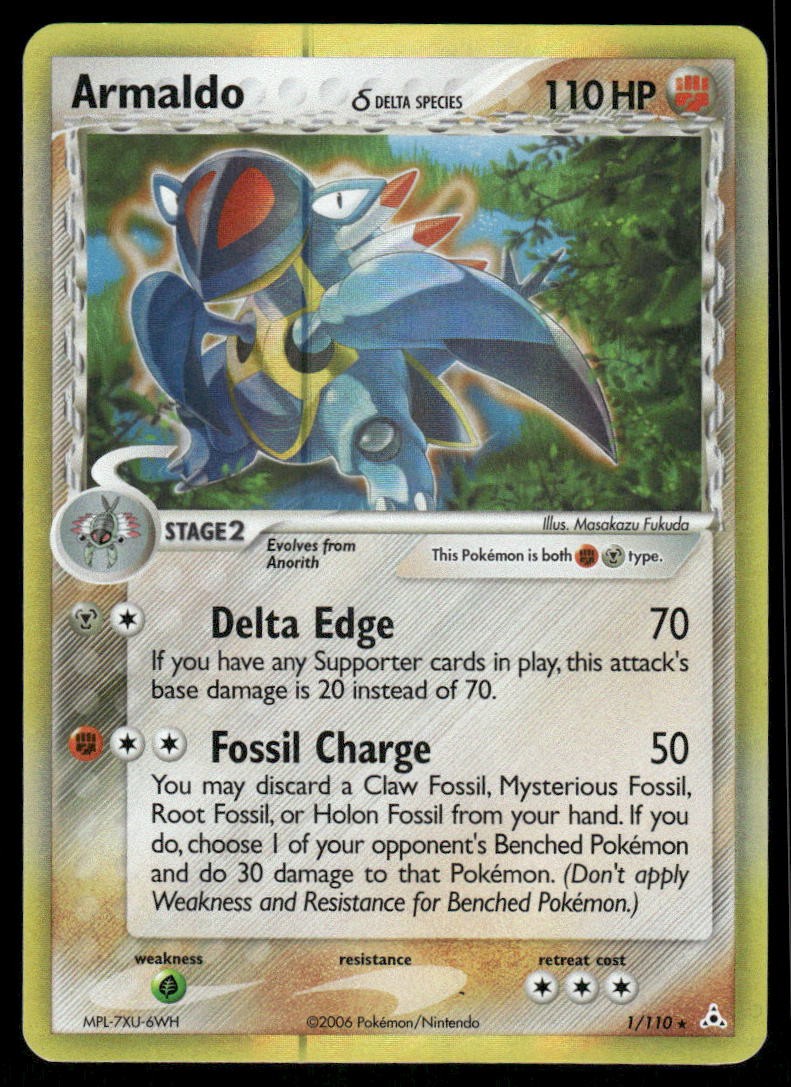 Pokemon Cards Armaldo 1/110 Holon Phantoms Holo Rare LP0