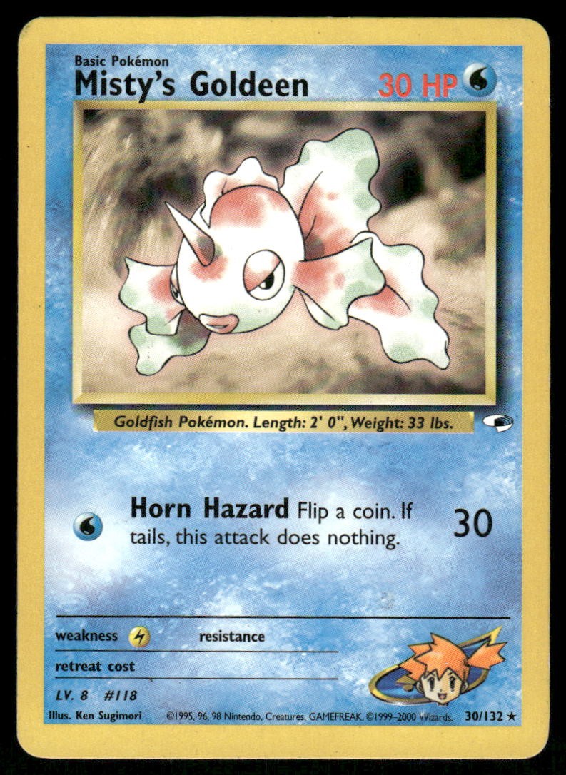 Pokemon Cards Misty's Goldeen 30/132 UNLIMITED Gym Heroes WOTC Rare NM0