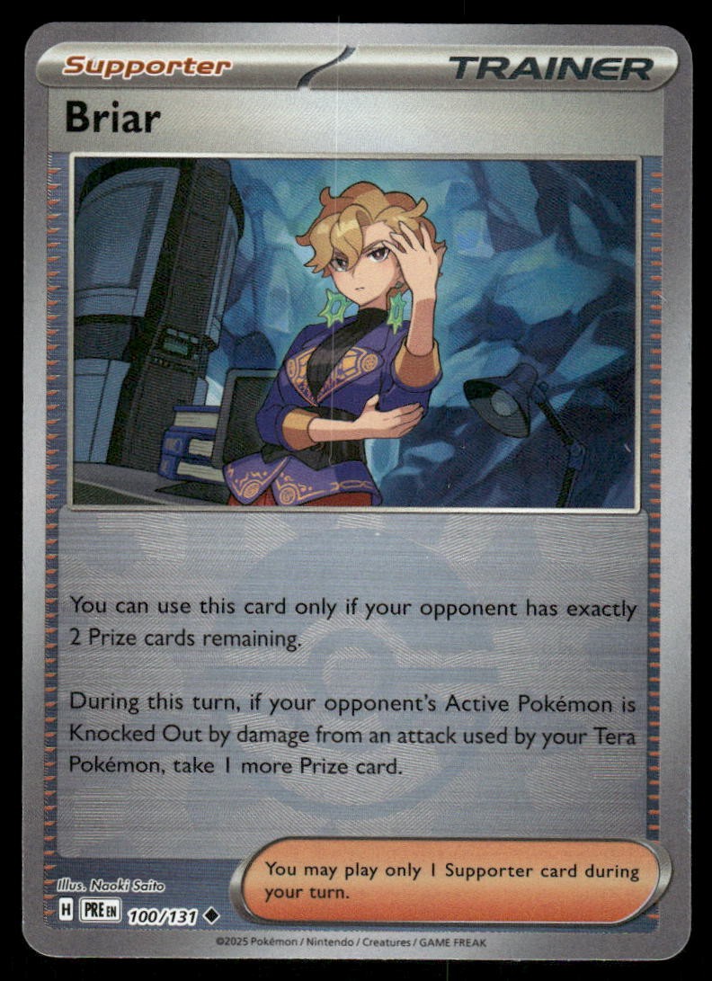 Pokemon Cards Briar 100/131 Reverse Holo Prismatic Evolutions Uncommon NM *10