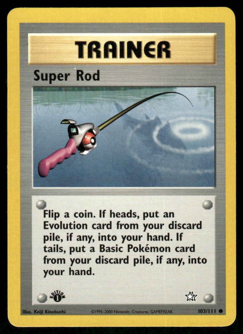 Pokemon Cards Super Rod 103/111 1ST EDITION Neo Genesis WOTC Common NM0