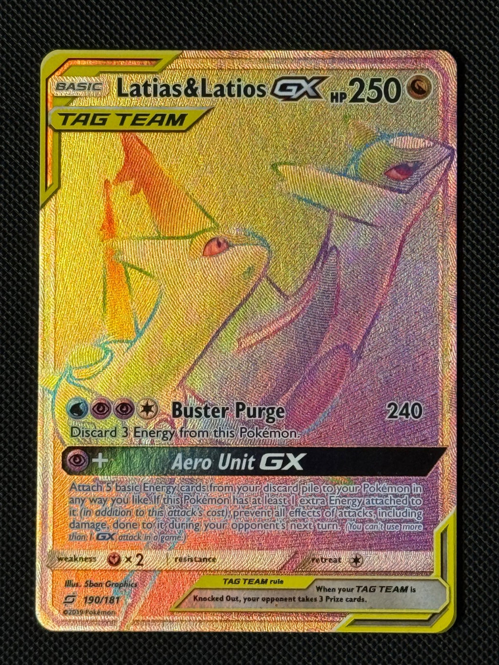 Latias & Latios GX 190/181 Pokémon Card Sun & Moon Team Up Tag Team0