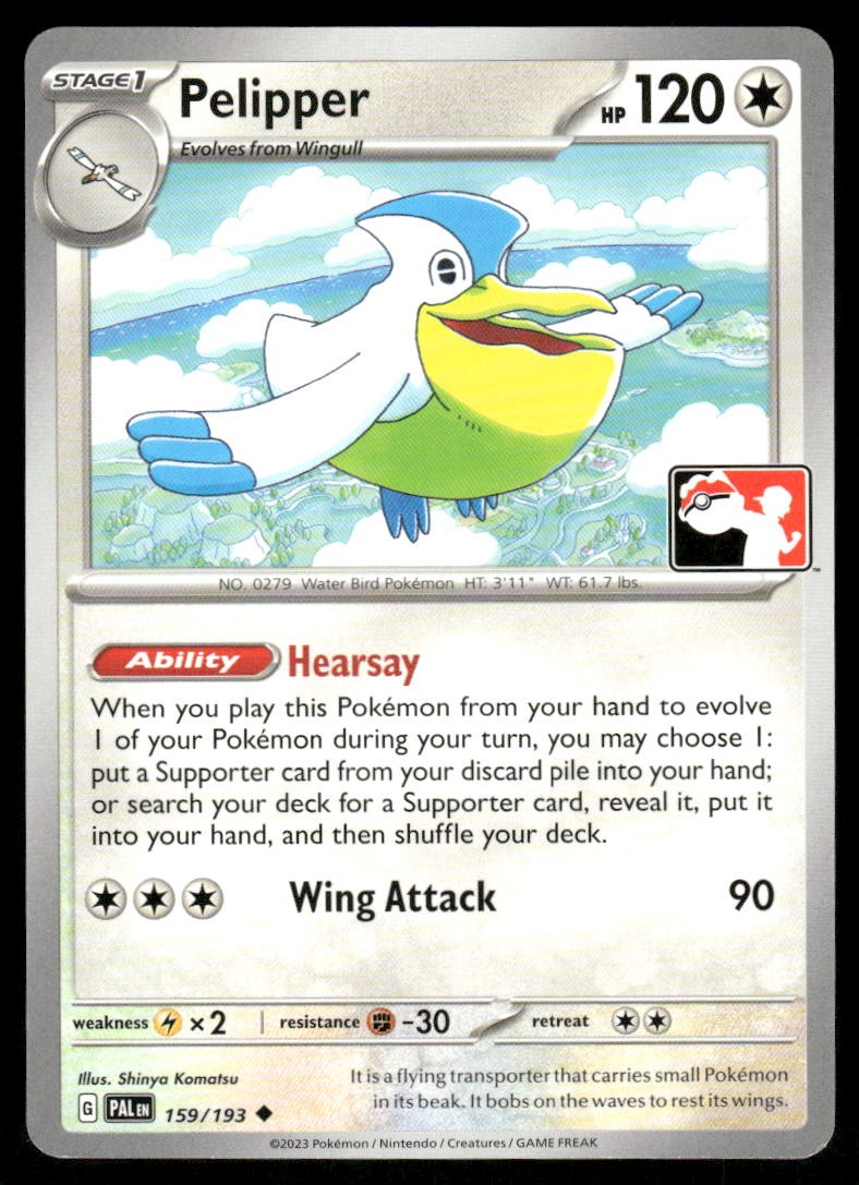 Pokemon Cards Pelipper 159/193 PRIZE PACK Paldea Evolved Uncommon NM0
