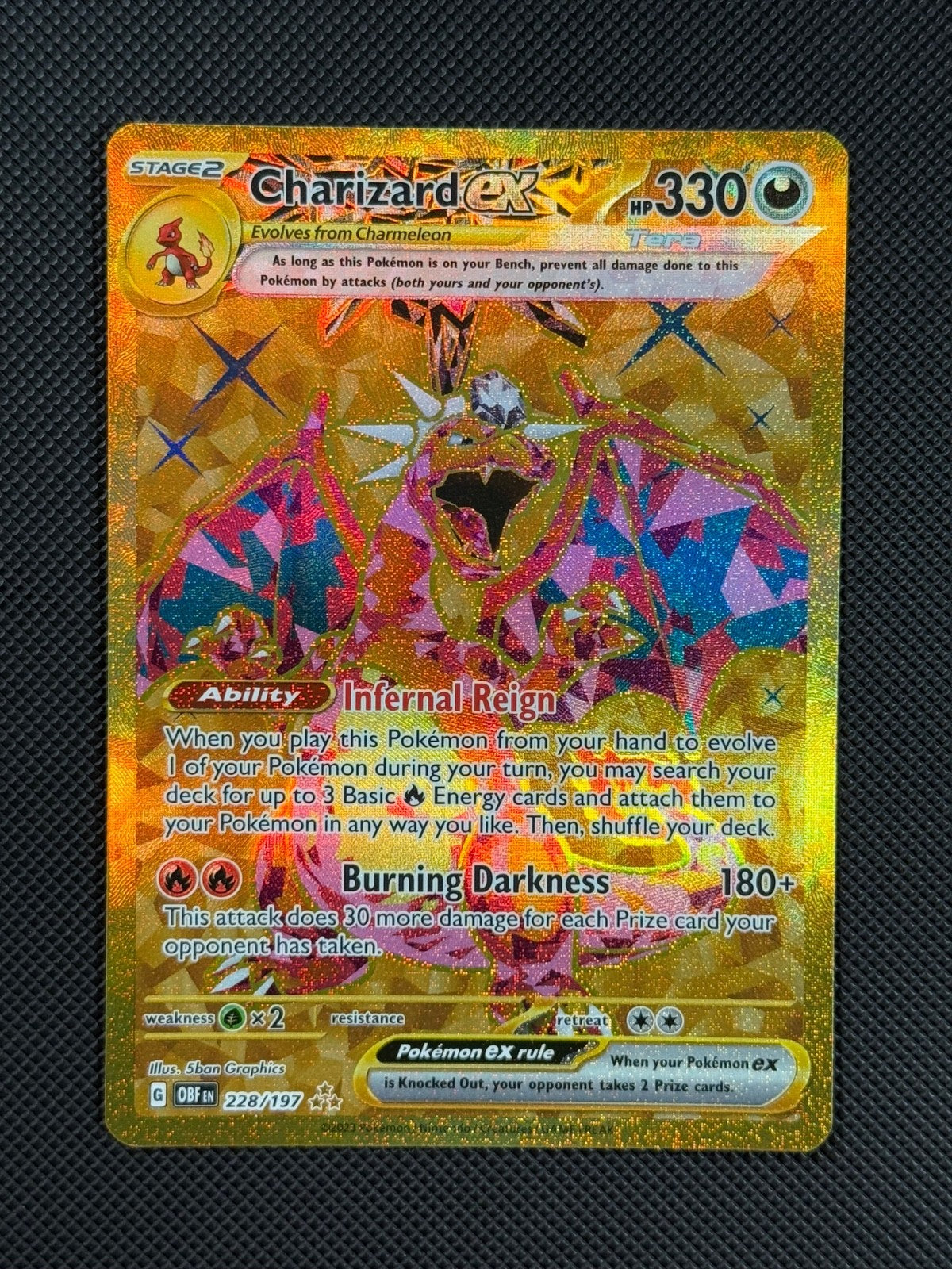 Pokémon Cards Charizard ex 228/197 Obsidian Flames Scarlet & Violet Holo Rare1