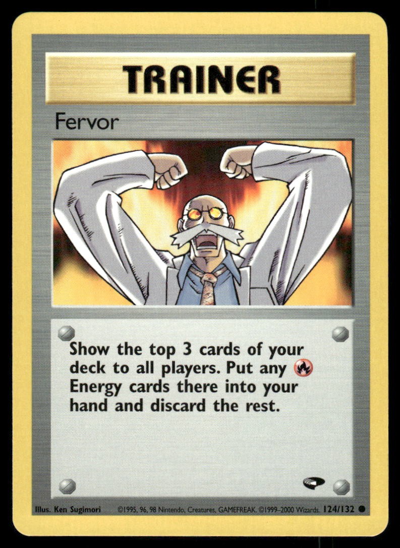 Pokemon Cards Fervor 124/132 UNLIMITED Gym Challenge WOTC Common NM0