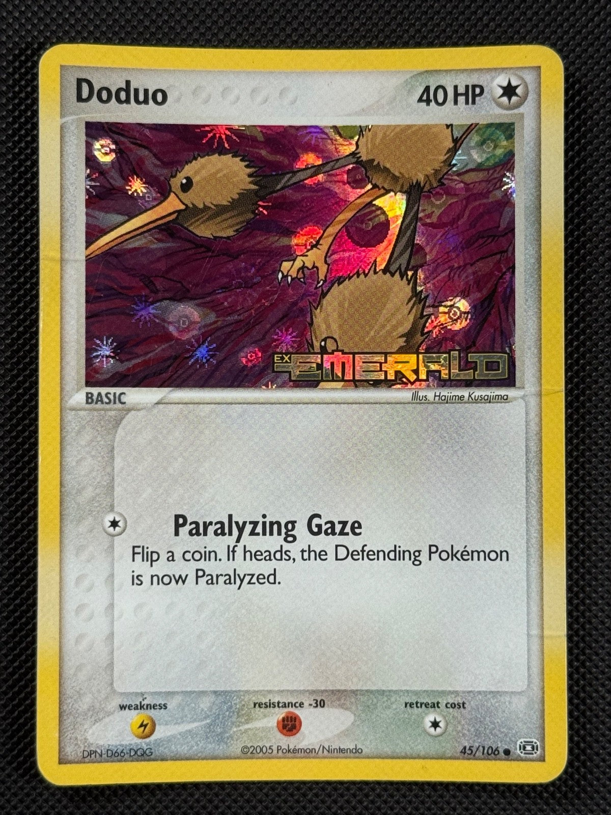 Doduo 45/106 STAMPED Pokémon Card EX Emerald Reverse Holo Common0