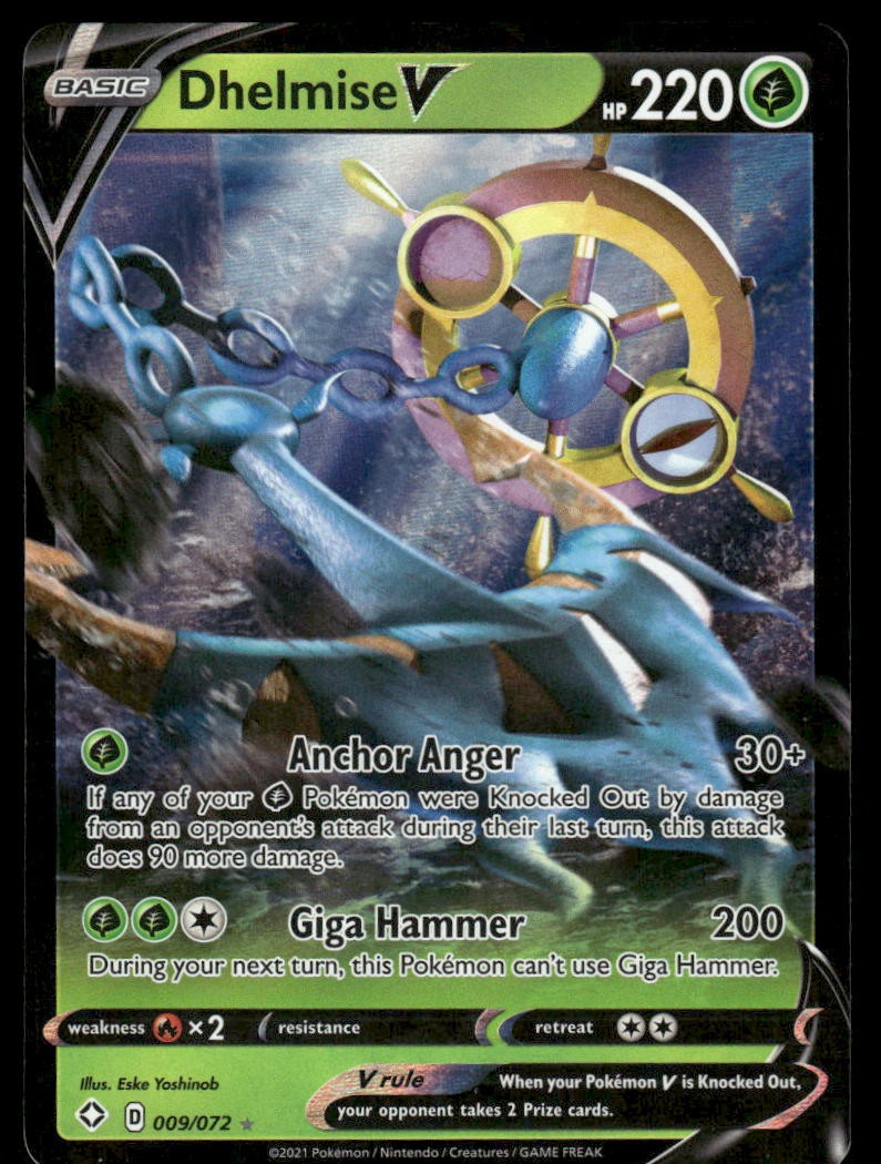Pokemon Cards Dhelmise V 009/072 Shining Fates Holo Rare V NM0