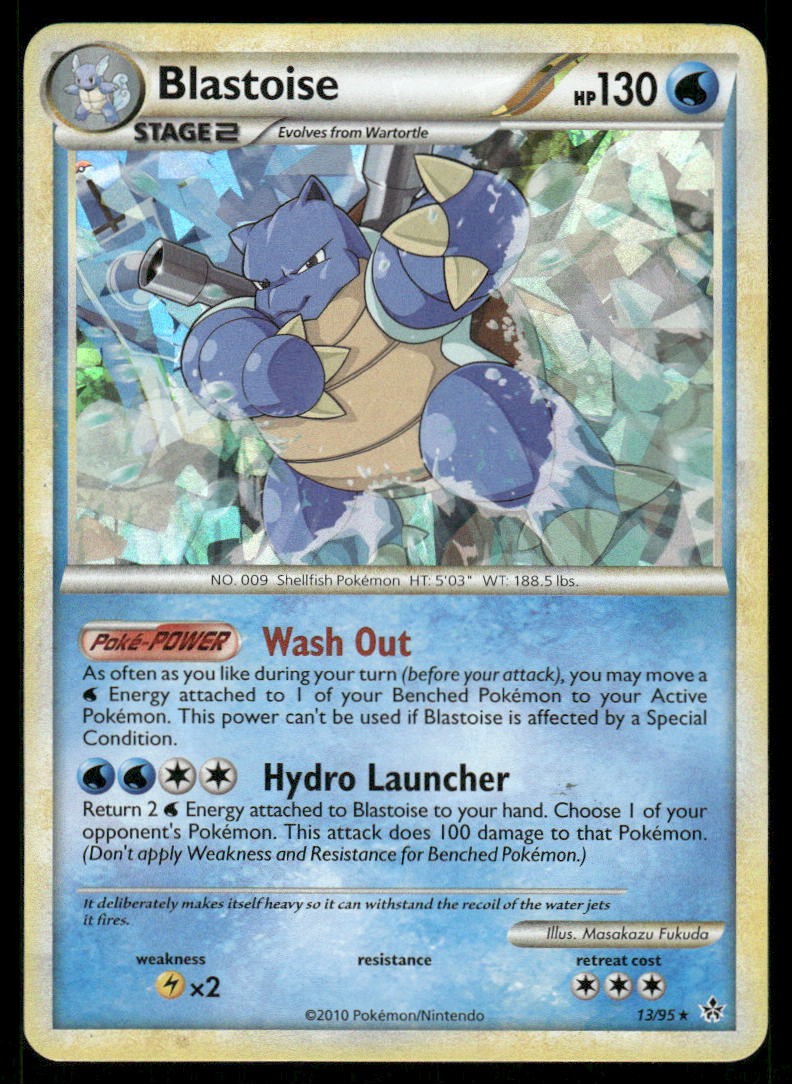 Pokemon Cards Blastoise 13/95 HGSS Unleashed Rare LP0