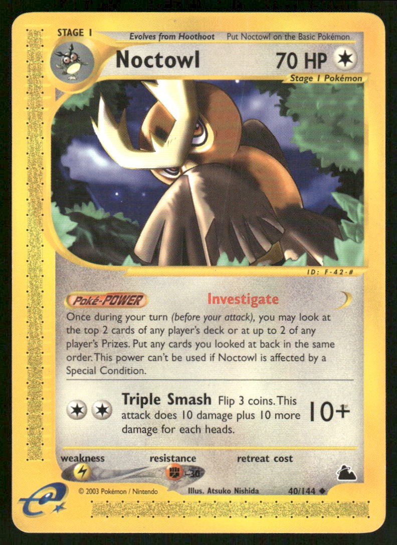 Pokemon Cards Noctowl 40/144 Skyridge Uncommon LP0