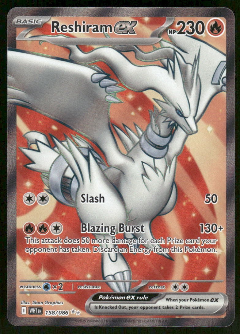 Pokemon Cards Reshiram ex 158/086 White Flare Ultra Rare NM0