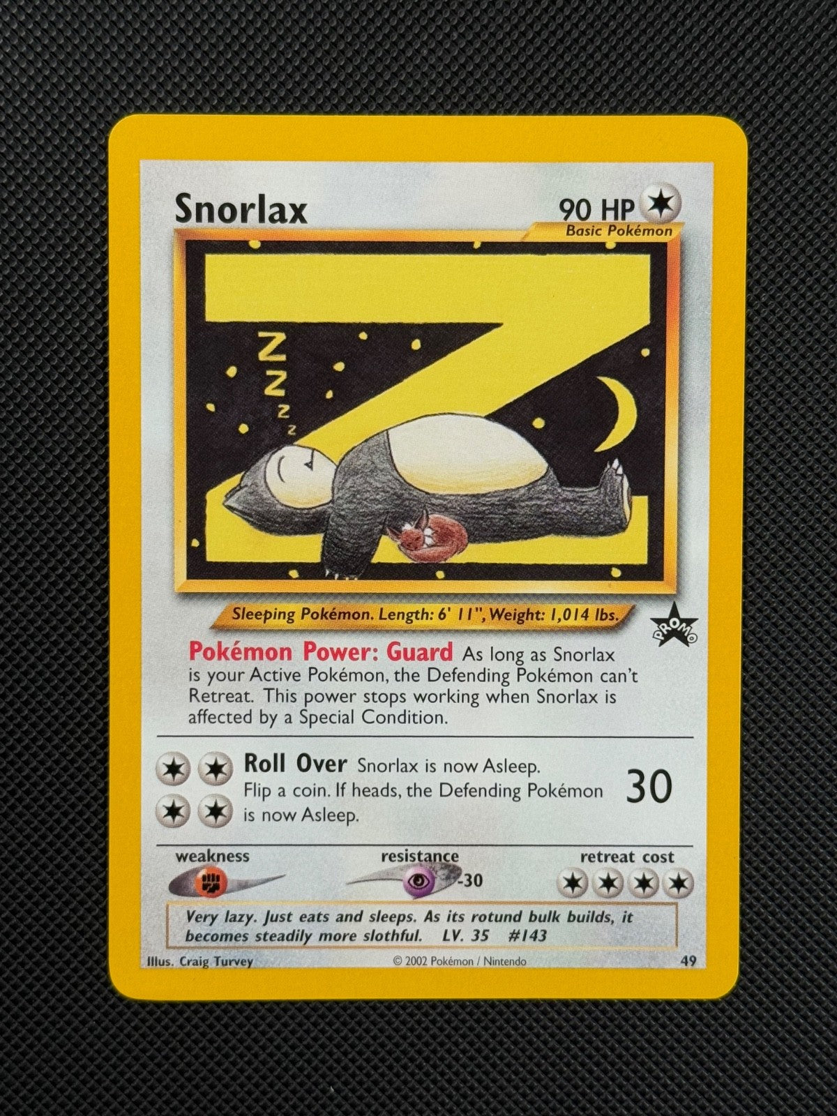 Pokémon Cards Snorlax 49 Black Star Promo WOTC League Promo * 21