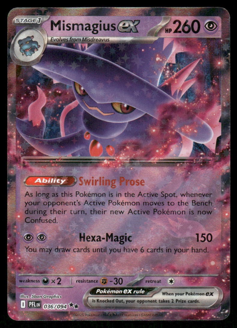 Pokemon Cards Mismagius ex 036/094 Phantasmal Flames Double Rare NM0