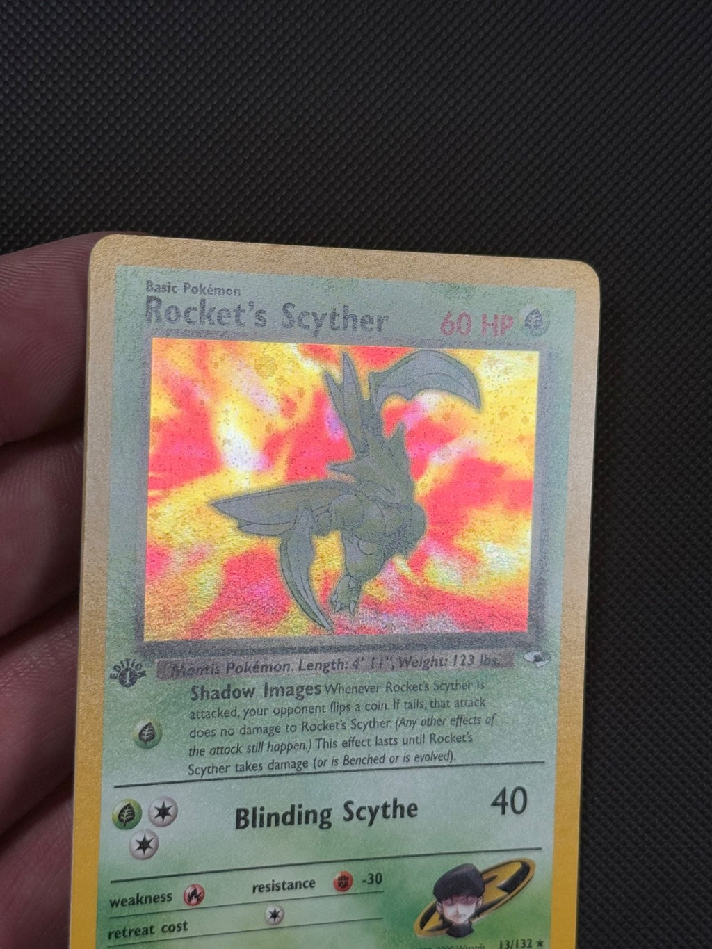 Pokémon Cards Rocket's Scyther 13/132 1ST EDITION Gym Heroes WOTC Holo Rare4