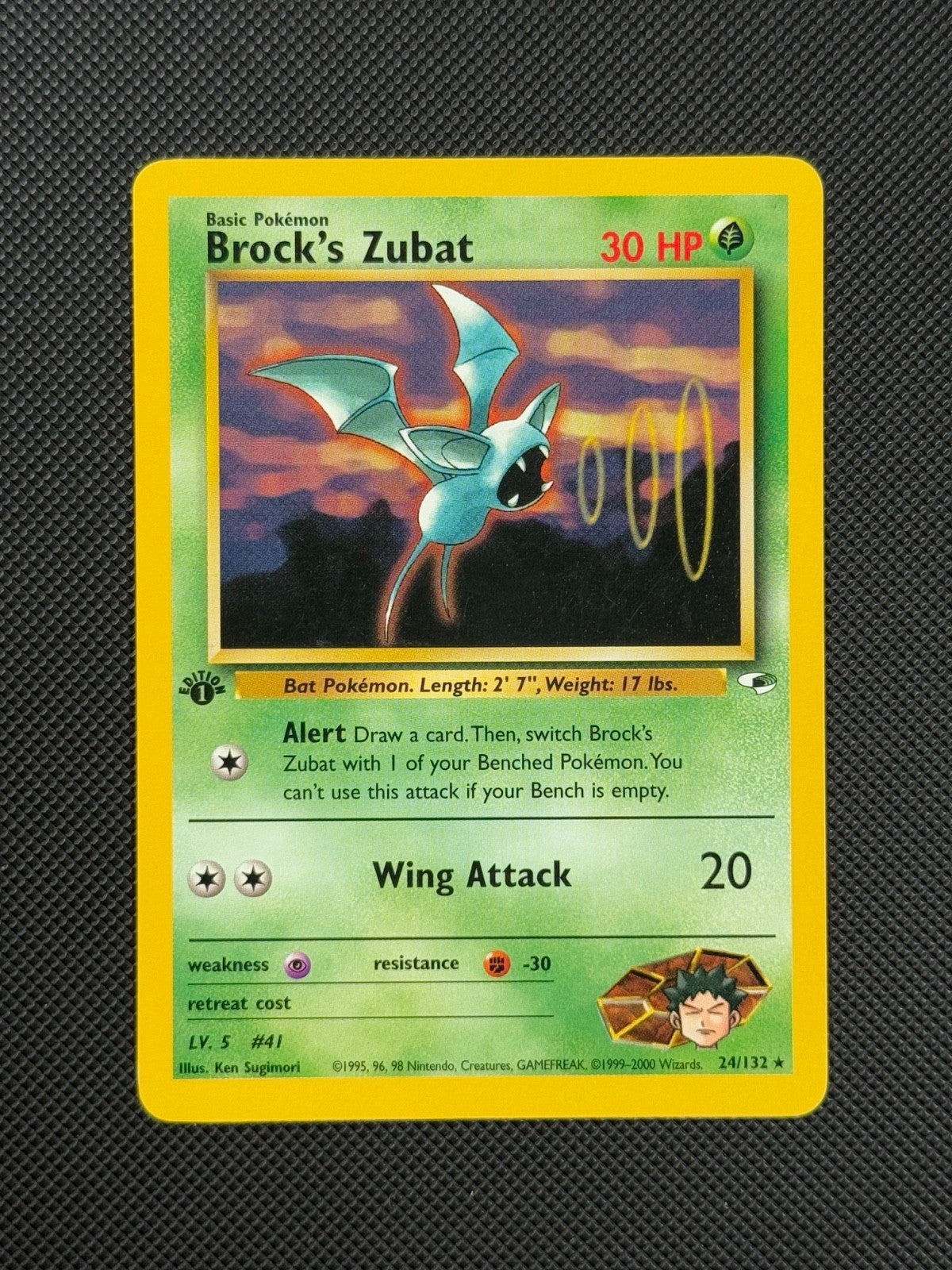 Pokémon Cards Brock's Zubat 24/132 1ST EDITION Gym Heroes WOTC Non Holo Rare1