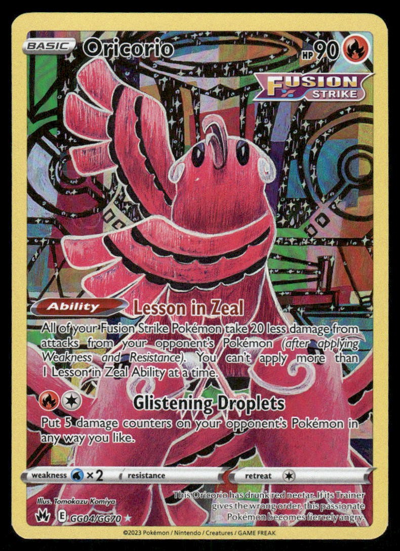 Pokemon Cards Oricorio GG04/GG70 Crown Zenith Galarian Gallery Holo NM *40