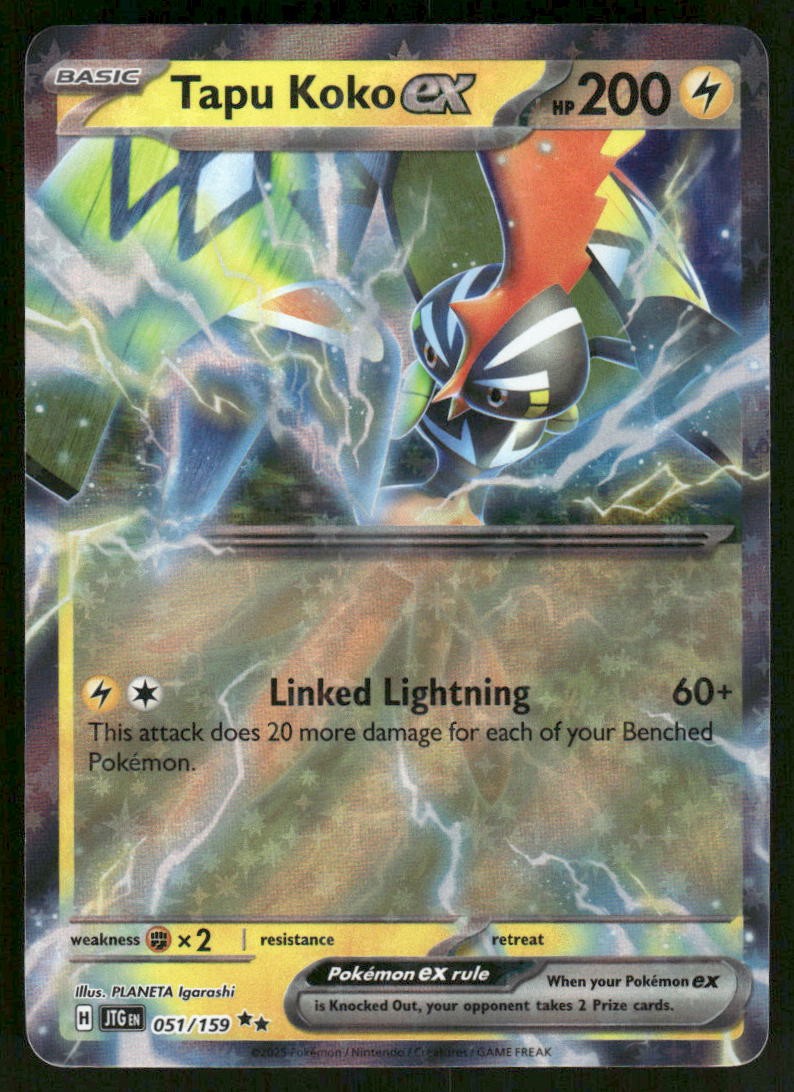 Pokemon Cards Tapu Koko ex 051/159 Journey Together Double Rare NM *10