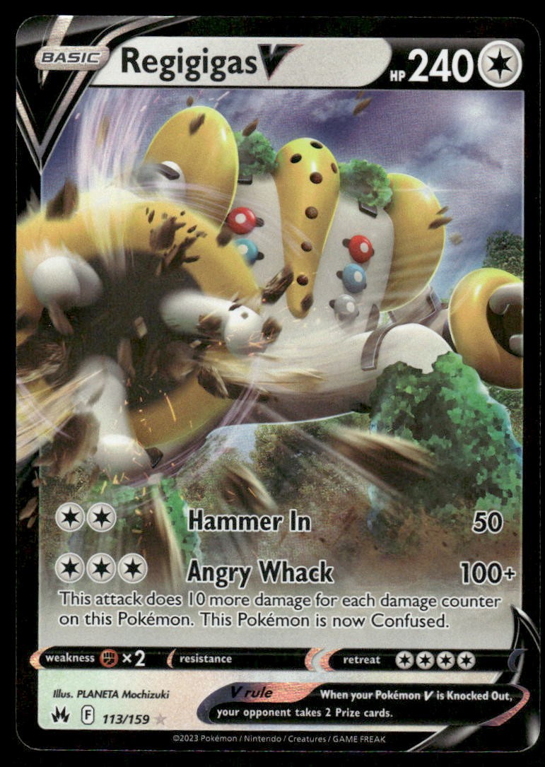 Pokemon Cards Regigigas V 113/159 Crown Zenith Holo Rare V NM *30