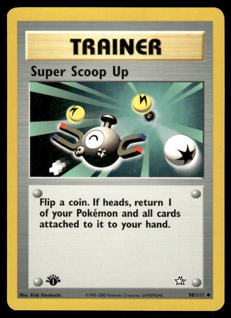 Pokemon Cards Super Scoop Up 98/111 1ST EDITION Neo Genesis Uncommon LP *20