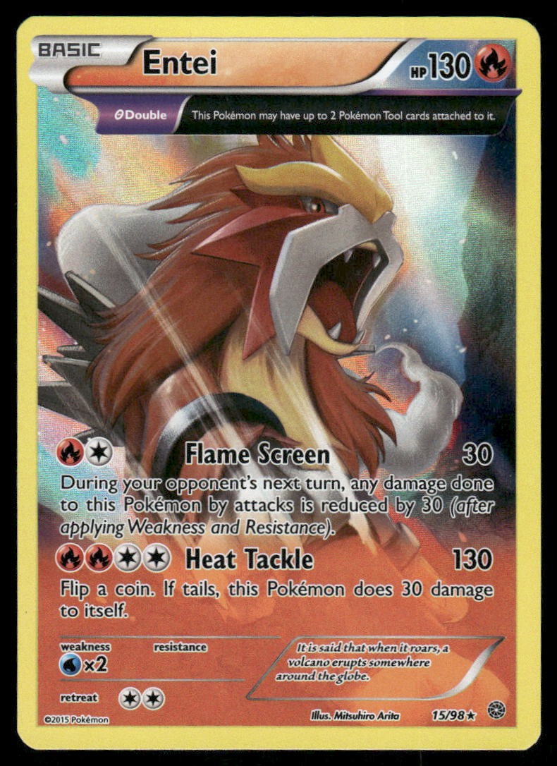 Pokemon Cards Entei 15/98 Ancient Origins Holo Rare LP0