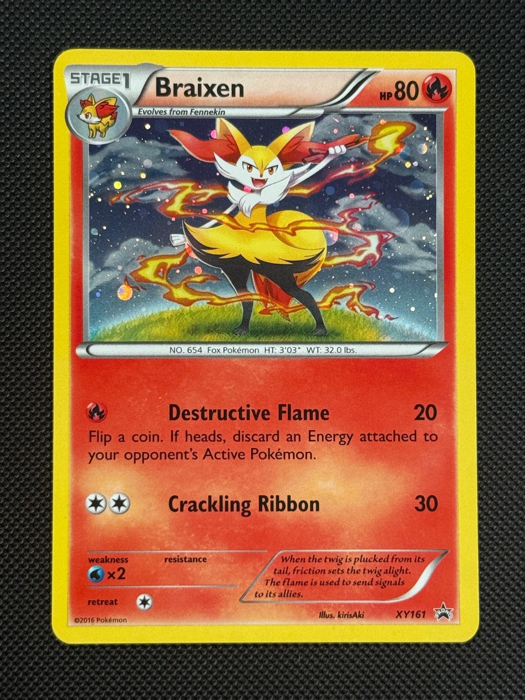 Braixen XY161 Black Star Promo Pokémon Card XY Promo *20