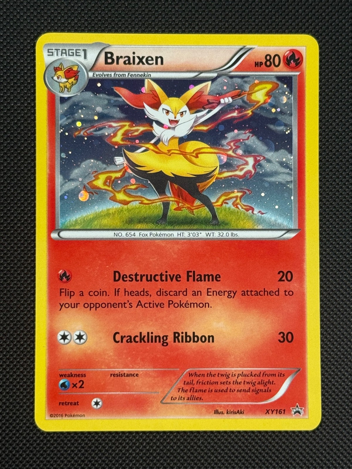 Braixen XY161 Black Star Promo Pokémon Card XY Promo *20