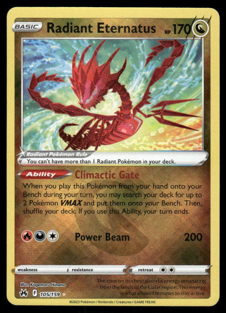 Pokemon Cards Radiant Eternatus 105/159 Crown Zenith Radiant Rare NM0