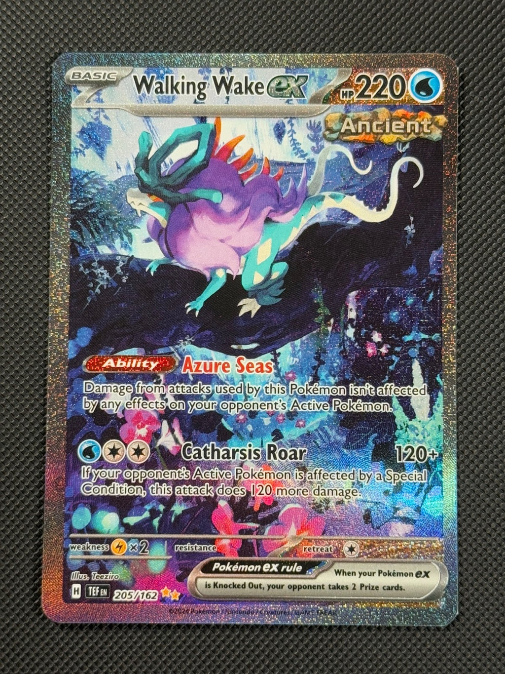 Walking Wake ex 205/162 SIR Pokémon Card Sv05: Temporal Forces Holo Rare0