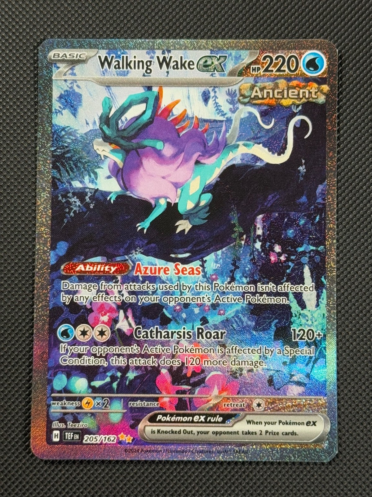 Walking Wake ex 205/162 SIR Pokémon Card Sv05: Temporal Forces Holo Rare0