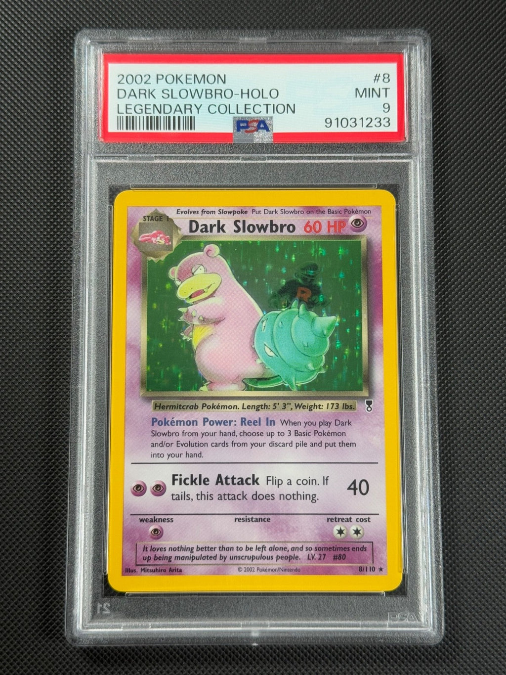 PSA 9 Dark Slowbro 8/110 HOLO Pokemon Card WOTC Legendary Collection Rare MINT0