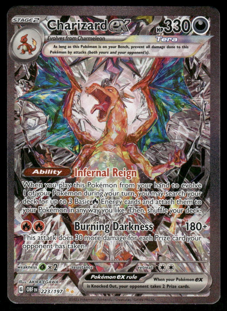 Pokemon Cards Charizard ex 223/197 Obsidian Flames Special Illustration NM *20