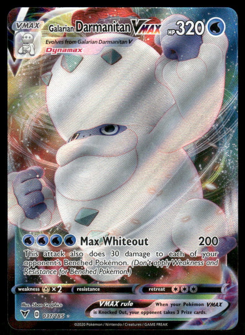 Pokemon Cards Galarian Darmanitan VMAX 037/185 Vivid Voltage Holo Rare VMAX NM0