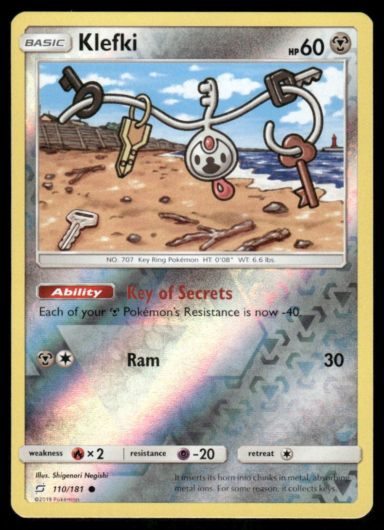 Pokemon Cards Klefki 110/181 Reverse Holo Team Up Sun & Moon NM0