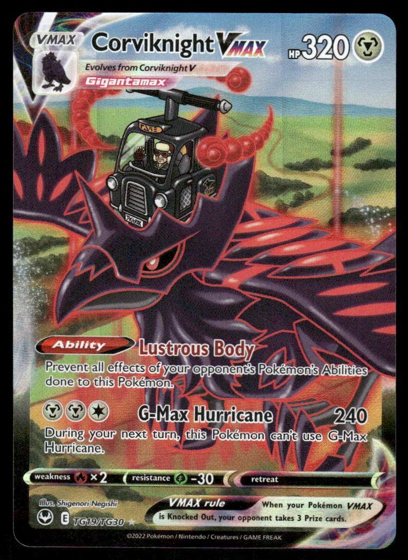 Pokemon Cards Corviknight VMAX TG19/TG30 Silver Tempest Trainer Gallery Holo NM0