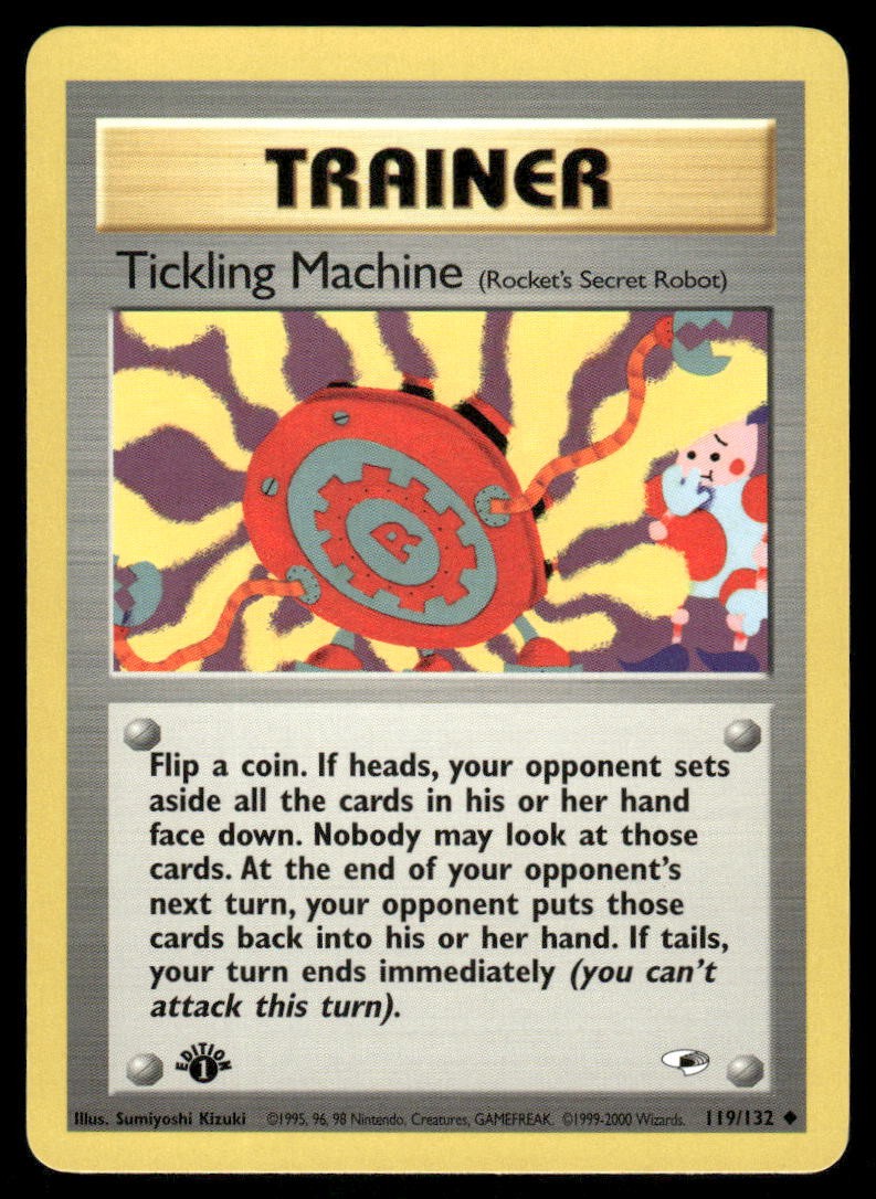 Pokemon Cards Tickling Machine 119/132 1ST EDITION Gym Heroes WOTC Uncommon NM0