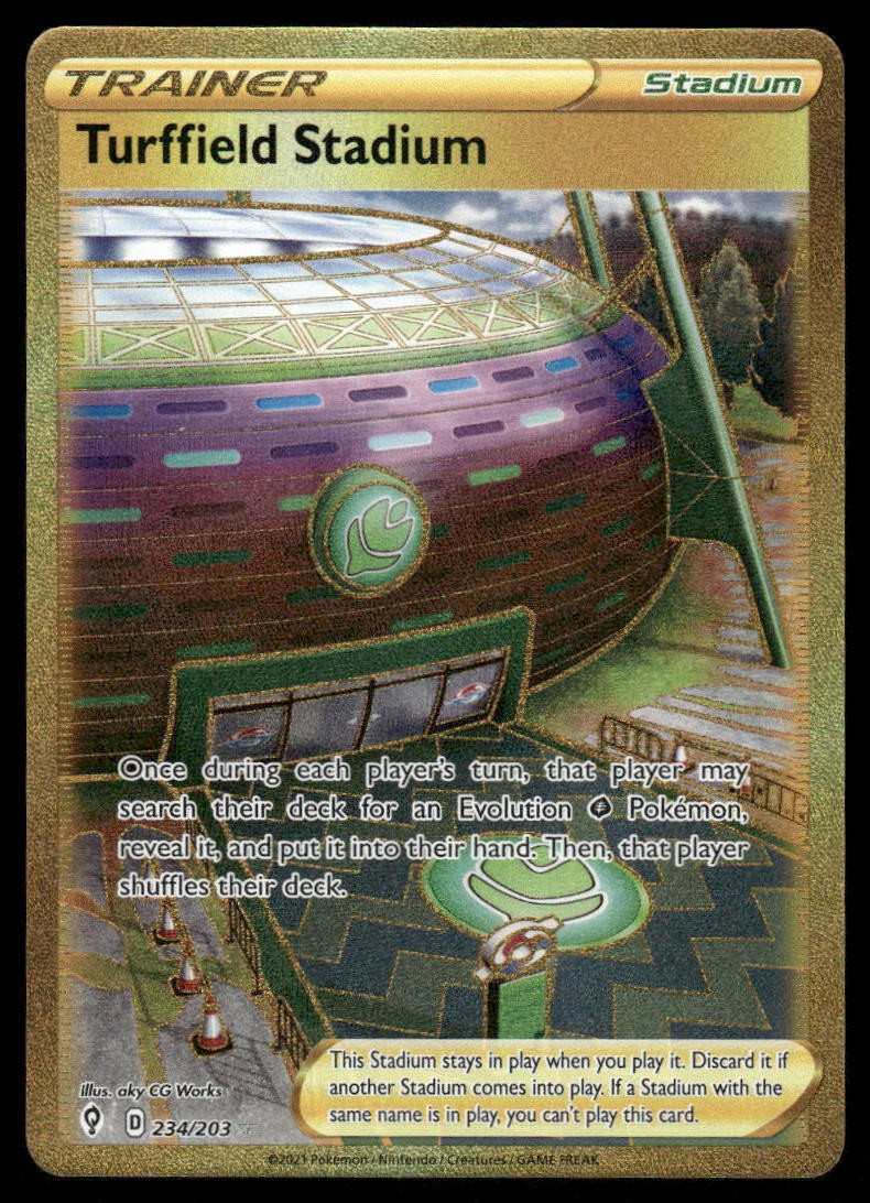 Pokemon Cards Turffield Stadium 234/203 Evolving Skies Secret Rare NM0