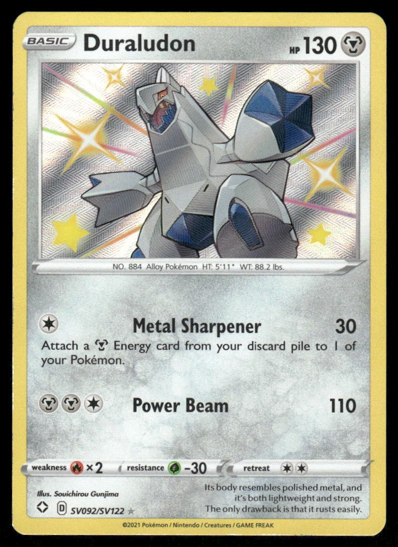 Pokemon Cards Duraludon SV092/SV122 Shining Fates Shiny Vault Rare Shiny NM *10
