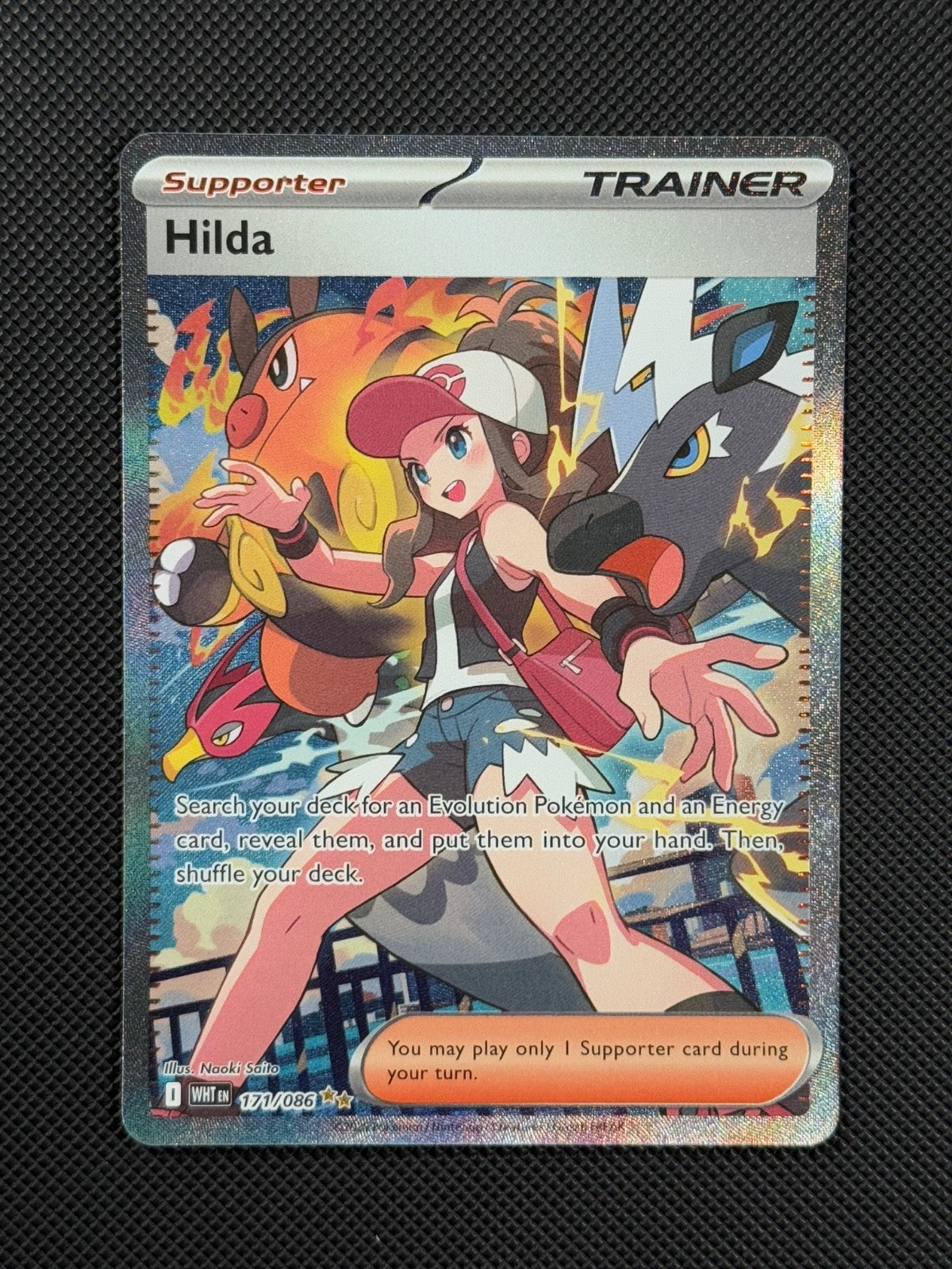 Pokémon Cards Hilda 171/086 White Flare Scarlet & Violet SIR Trainer Holo1